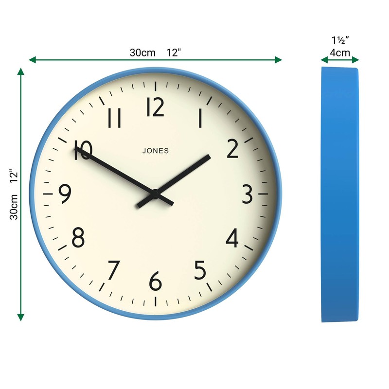 JONES CLOCKS® Studio Wall Clock | Modern Round Style |