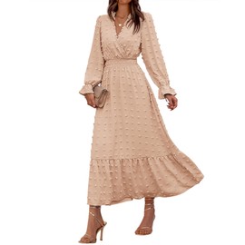 BTFBM Formal Dresses for Women Maternity Dress for Photoshoot Boho Long Dress Spring Dress Easter Dress(Solid Light Khaki,Medium)