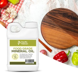 Pacific Pelican Food-Grade Mineral Oil | Oil for Cutting Boards & Butcher Blocks | Perfect for Wooden Utensils & Kitchen Tools | Protects & Restores Wood & Bamboo (16 Oz)