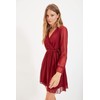 TRENDYOL Women's Midi Ruffle Hem Fitted Dress, burgundy