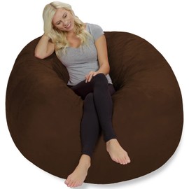 Chill Sack Bean Bag Chair: Giant 5' Memory Foam Furniture Bean Bag - Big Sofa with Soft Micro Fiber Cover - Cocoa Brown