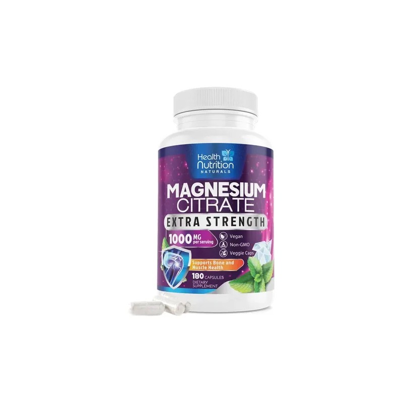 Health Nutrition Citrato Magnesio 1000mg 180 Caps Sabor