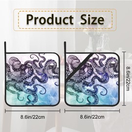 Octopus Pot Holder Set of 2,Heat Resistant Potholders Oven Hot Pads for Kitchen Cooking Baking BBQ