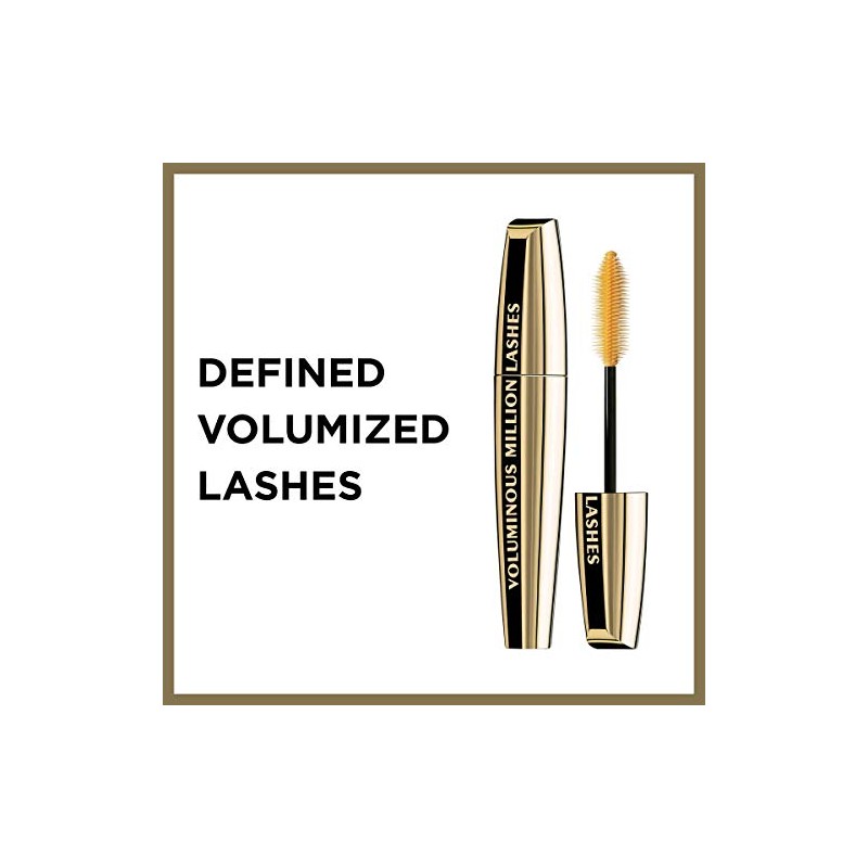 LOréal Paris Voluminous Million Lashes Waterproof Mascara, Black, 0.32 fl.