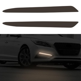TOMALL 1 Pair Daytime Running Light Fog Light Vinyl Films Smoke Tint Compatible with Hyundai 9th Gen Sonata 2014-2019 Light Transmission Tint Wrap Exterior Sticker Decorations Trim (Dark Black)