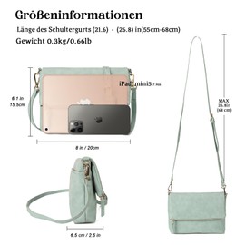 Gladdon Women's Small Shoulder Bag, Crossbody Bag, Shoulder Bag, Elegant Clutch Messenger PU Leather Bags for Daily Work, Shopping, Mugwort Green, Contemporary