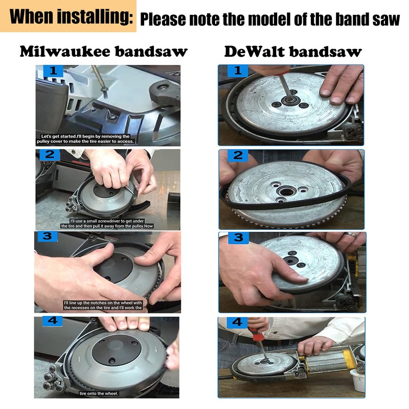 Replacement Milwaukee Pulley Tires 45-69-0010 for Milwaukee BandSaws Blade AO2807