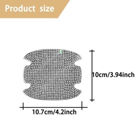 deemars 4Pcs Crystal Diamond Car Door Bowl Rhinestone Stickers, Bling Rhinestone Car Door Scratch Protector, Universal for Most Car (White)