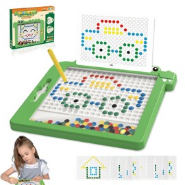 Tablero de Dibujo Magnético para Niños, Tablero de Garabatos Grande con Bolígrafos Magnéticos, Juguetes Educativos para Niños y Niñas de 3 4 5 6 Años (Verde)