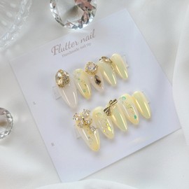 Butter Flower Handmade Nail Tips - Short Ballet / 버터 플라워 수제네일팁 - 숏발레