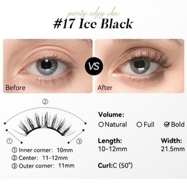 [WOSADO] Soft Magnetic Eyelashes All-in-One Kit with Applicator, Reusable Magnetic Lashes without Eyeliner, Glue-free False Lashes, Waterproof, Lightweight, Suit for Natural Makeup:_No.18 Velvet Black