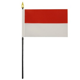 AZ FLAG - Monaco Table Flag 4'' x 6'' - Monégasque Mini Desk Flag 100% Polyester 15 x 10 cm - Office Banner with 10'' Pole - Golden Spear