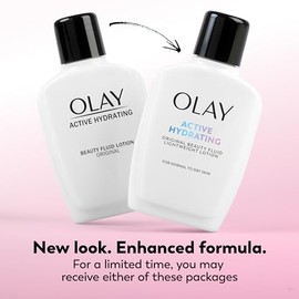 Olay Hidratante Facial, Loción Fluida de Belleza Hidratante Activa, Hidratante Facial Original, 4 Oz. (Paquete de 2)