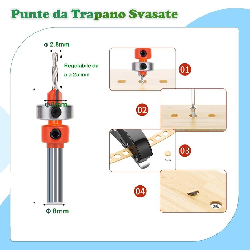 KEWAYO 8mm Single Hole Punch with Adjustable Scale for ID