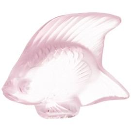Lalique 3002800 Fish Figurine, Pink/Gold