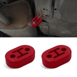 DWARFOO 2PCS Rubber Exhaust Hanger, Muffler Exhaust System, 2 Holes Heavy Duty Auto Exhaust Muffler Insulator Bushing, Universal Car Accessories High-Density Muffler Hanger for Cars (Red, 2PCS)