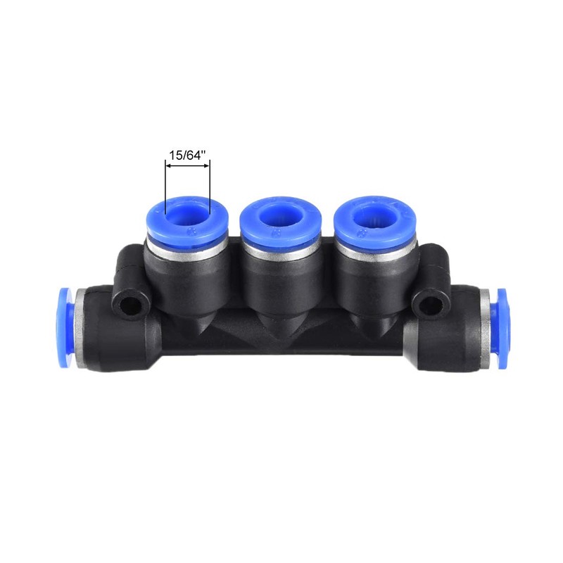 sourcing map Plastic Inline Manifold Union Push to Connect Tube