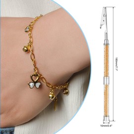 PATIKIL Bracelet Helper Tool, Bracelet Helper to Put on Yourself Jewelry Helper Fastening and Hooking Equipment for Necklace Watch Clasps, Golden