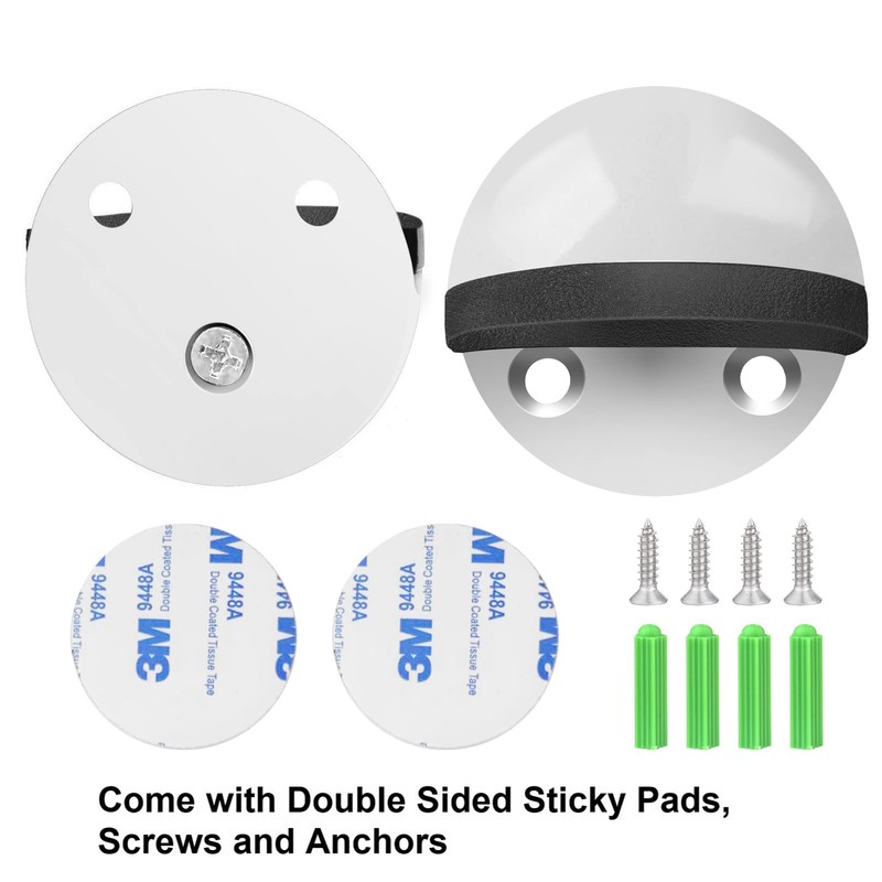 6 Pack Adhesive Door Stop White Floor Door Stoppers No