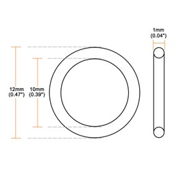 TA-VIGOR 20 Pcs Nitrile Rubber O Rings 12mm OD 10mm ID 1mm Width Rubber Washers Spacer O Rings Gasket Kit Metric Gasket