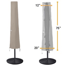 Garden Balsam Patio Umbrella Covers for 10ft to 11ft Patio Umbrellas, Waterproof and Durable Market Parasol Ourdoor Umbrella Covers with Zipper and Rod