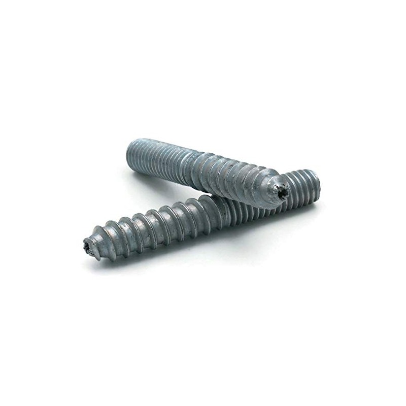 Zinc Plated Steel Hanger Bolts 3/8"-16 Machine Thread with Lag