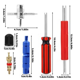 BOXOB Tire Valve Stem Tool Kit, 4-in-1 Valve Core Remover & Installer Wrench Double & Single Head Multi-Function Tool for Tire Stem Removal Maintenance and Repair