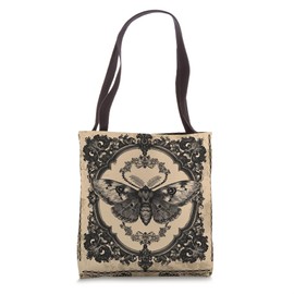 Gothic Moth Ornate Victorian Grunge Aesthetic Witchy Tote Bag