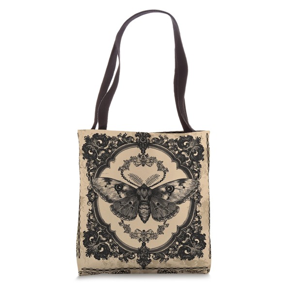 Gothic Moth Ornate Victorian Grunge Aesthetic Witchy Tote Bag