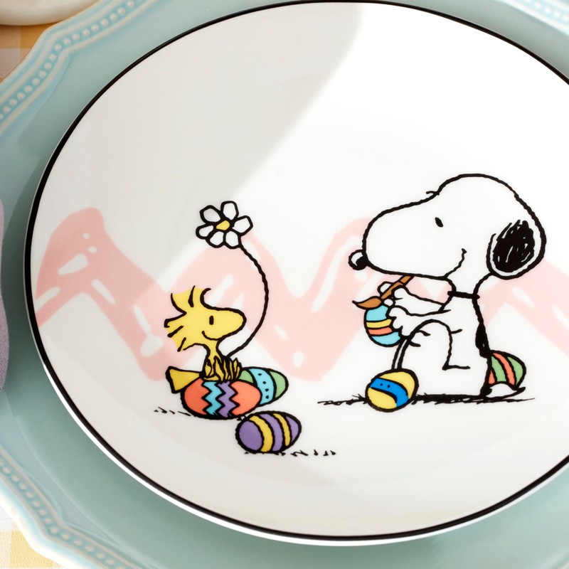 Lenox Peanuts Snoopy 4-Piece Easter Accent Plates Set, 4 Count,