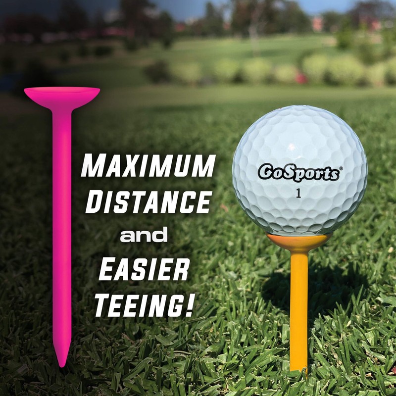 GoSports 3.25” Widemouth Tees Plastic Golf Tees, 60 Tee Player’s