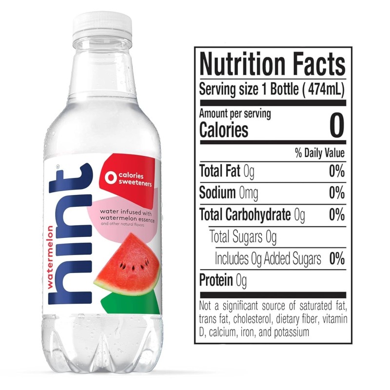 Hint Fruit-Infused Bottled Water Sugar-Free Pack of 12