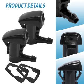 Saihisday Front Windshield Washer Nozzles Kit Replacement for Chrysler Dodge Jeep with Fluid Hose & Connector Nozzle for 68081370AB, 68102968AA, 5182327AA