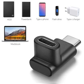 VMOJO USB C Up & Down Adapter (2 Pack) 90 Degree USB C Type C Upward & Downward Angled USB-C Male to Female Adapter, USB 3.1 Right Angle Extension for Laptop, Tablet, VR, Camera, Smartphone