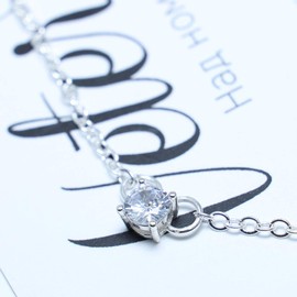 Yienate Fashion Necklace Rhinestone Ball Pendant Simple Jewelry for Women and Girls (Silver)