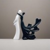 Dwysswyd Black and White Dancing Couple Sculpture - 9 Inch