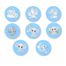It’s A Boy Welcome Home Cute Cartoon Elephant Labels Stickers Animal Zoo Theme Decor for Boy Prince Wild One Safari 1st Birthday Party Decorations Baby Shower Supplies Gift 240 PCS Photo Booth Props
