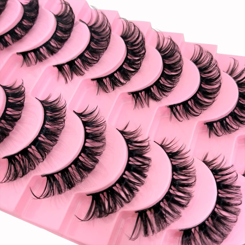 10 Pairs of 3D Artificial Eyelashes Russian False Natural Look