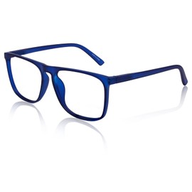 OCCI CHIARI Large Reading Glasses for Men Stylish Oversized Square Readers Spring Hinge 1.00 1.50 2.00 2.50 3.00 3.50 4.00 5.00 6.00(Blue,2.5)