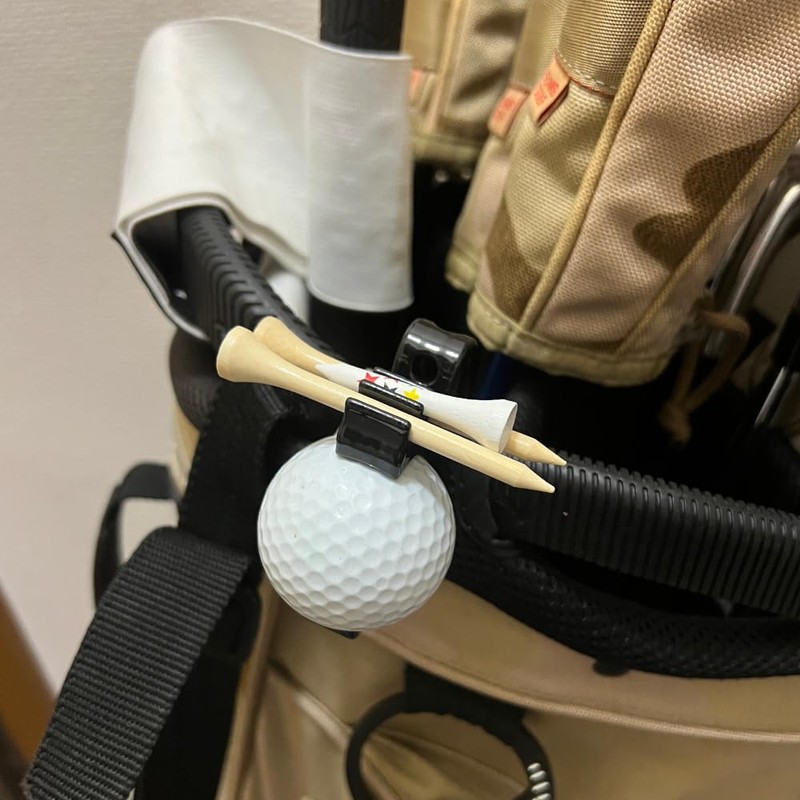 BacksRush(バックスラッシュ) 魅せる ゴルフボールケース Belt Series ベルトに挟む ボールホルダー ゴルフティーホルダー付き (ブラック)