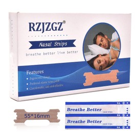 RZJZGZ 120 Pcs Upgraded Anti Snoring Nasal Strips Large Breathe Better Good Sleeping Nasal Pads (120 PCS, 55 x16 mm)