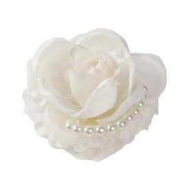Cranes Collection Women's Rose Pearl Corsage Brooch Pin Clip, Alloy Steel Alloy Steel Wire