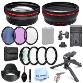 Als Variety 55mm Accessory Bundle with Auxiliary Lens Combo, HD Filters, Macro Close Ups, Battery and Charger for Nikon D3100, D3200, D3300, D3400, D3500, D5100, D5200, D5300, D5500, D5600