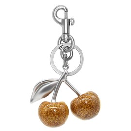 nylry Cherry Keychain Cherry Bag Charm Purse Charms for Handbags Cute Keychain Cherry Accessories Gifts for Women Cherry Charm Keychain Aesthetic Y2K Kawaii Keychain Accessories Charms-Glitter gold