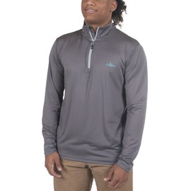 HABIT Men's Black Fork Mountain Trail 1/4 Zip Performance Layer, Granite Gray, X-Large