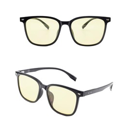 FEISEDY B1223 Blue Light Cut Glasses, Date Glasses, Gaming Glasses, PC Glasses, UV Protection, 99.8 Reduction, UV400, Color Lens, No Degree, Colored, Wellington, PC Work, Driving, After Surgery,