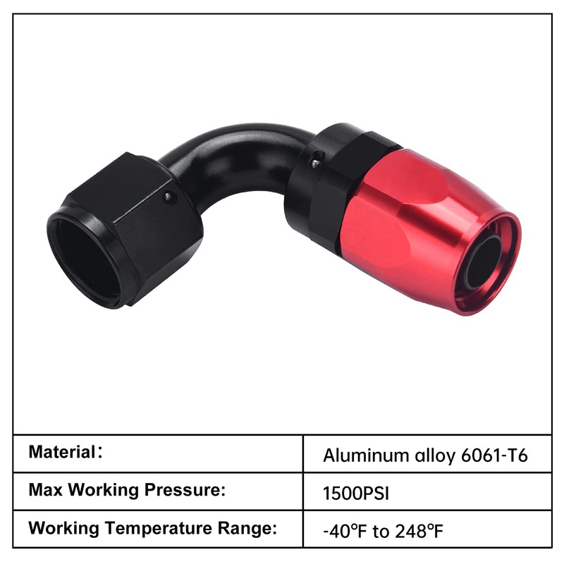 EVIL ENERGY 6AN Hose End Fitting 90 Degree Swivel for