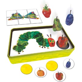 Schmidt Spiele 51237 Very Hungry Caterpillar kleine Raupe Nimmersatt, Kunterbuntes Früchtesammeln, Reisespiel in der Metalldose, Bunt