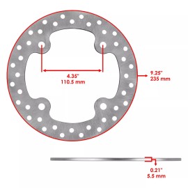 Caltric Front Brake Disc Rotor And Pads for Polaris RZR S 800 EFI 2009 2010 2011-2014
