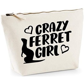 Hippowarehouse Crazy ferret girlprinted make up cosmetic wash bag 18x19x9cm